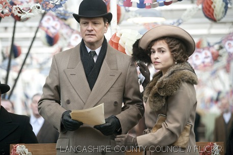 STAR ROLES_Colin Firth and Helena Bonham Carter as Prince Albert and Elizabeth Bowes-Lyon in The King's Speech. Photo taken from Lancashire County Council's Flickr account.