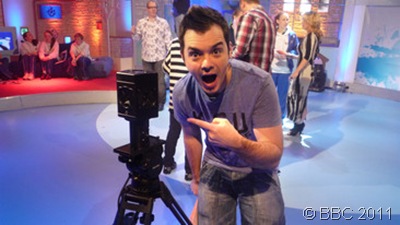 CAMERA-MAN_Presenter Barney Harwood with the technology.