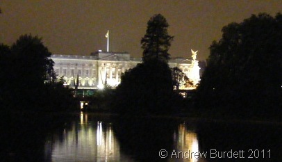 BUCK HOUSE BY NIGHT_A rather poor-quality photo of Buckingham Palace.