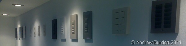 TURN ME ON_Luxury light switches, popular on the continent, displayed at the event today.