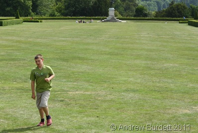 RUN FOR IT_Daniel, 10, makes his way down the home straight, during a running race on the lawn.