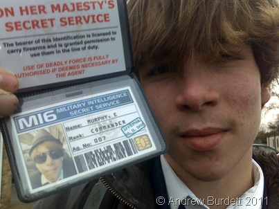Elliot Murphy was given an MI6 membership card from Jake for his birthday last year, after Jake photographed him in a particularly spy-like outfit during a Business Studies trip.