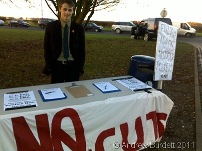 Year 12 sixth-former Ryan Tomlinson organised a peaceful protest against the rise in tuition fees, and had a petition available to sign as well.