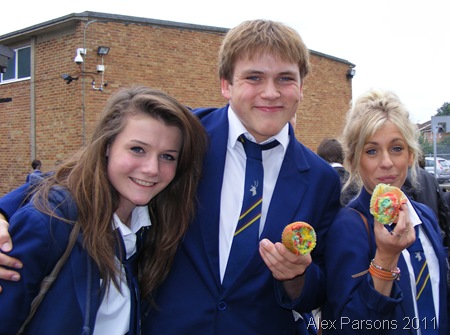 CHEEKY CHAPPY_Sarah Donlon, myself, and Alisha Cox, with the buns our friend Chloe Banks made.