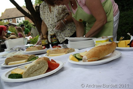 A PLOUGHMAN'S LUNCH_Bread and cheese on offer from Fran Harnby and Jenny Bartholomew.
