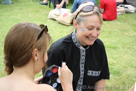 STAR OF THE EVENT_New St Luke's vicar Sally Lynch volunteered to have a star painted on her face.