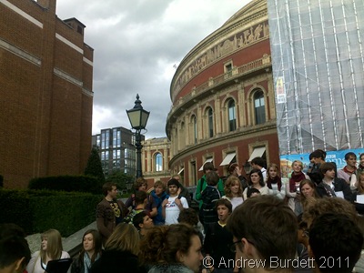 STAR SINGERS_Taplow Youth Choir outside the Royal Albert Hall.