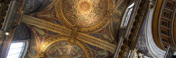 INTRICATE DETAIL_The view of the ceiling of St Paul's Cathedral, as witnessed when laying on the floor of the quire.