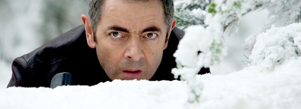 IT'S COOL TO BE A SPY_Johnny English surrounded by Swiss snow towards the end of the film.
