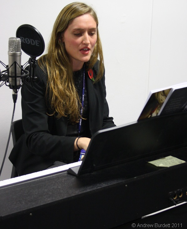 HAVING A BLAST_Miss Watson performing an Adele song, whilst being recorded from the control room next door.