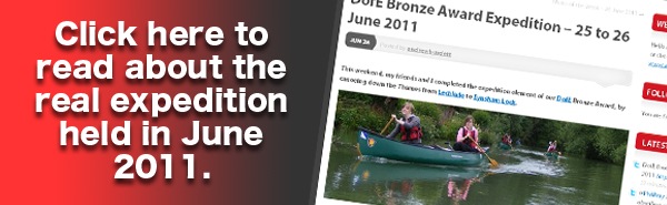 Click here to read about the real expedition in June 2011.