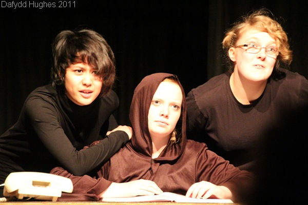 DEADLY HALLOWS_Robyn Wijesinghe, Becky Hughes, and Lauren Langley played a number of characters in the piece, known as 'multi-rolling'.
