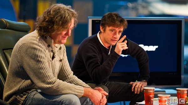 THE BOYS ARE BACK: James May and the Hamster in studio rehearsals on Wednesday.