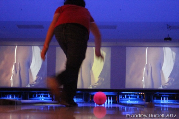 HAVING A BALL: A fellow trip member has a go at bowling. (IMG_7822)