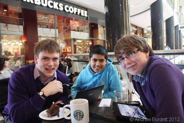 COFFEE SHOP CULTURE: Myself, Simon, and Jake at Starbucks in the shopping centre. (IMG_8180)
