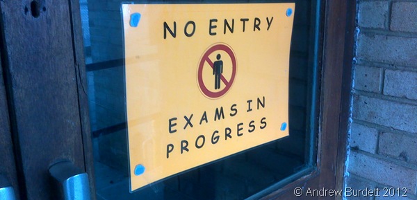 EXAMS IN PROGRESS: I had my GCSE Maths non-calculator retake exam today, and have my calculator exam on Monday. (020320121404)