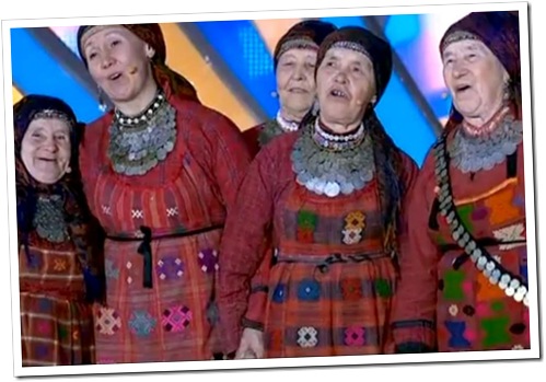 SENIOR MOMENT: The Buranovo Grannies perform en route to winning Russia's nomination to the Eurovision Song Contest.