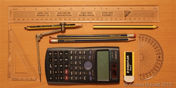 TOOLS FOR THE JOB: The equipment I needed for my GCSE Maths exam. (IMG_8635)