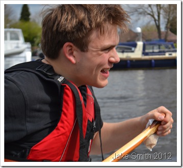 HAPPY PADDLER: Me, seen during our practice DofE expedition. For the real thing, we'll canoe on the Norfolk Broads. (DSC_0383_JWS)