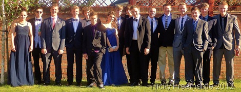 ALL TOGETHER NOW: Me, just right of the centre (seventh from R) at Louis's pre-prom drinks gathering. (073_NickyFreemantle-editedandcropped)