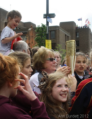 CLAMOUR TO SEE: Torchbearer 041 drew a lot of attention from all of the nearby Claire's Court schoolgirls. (IMG_8177_AMB)