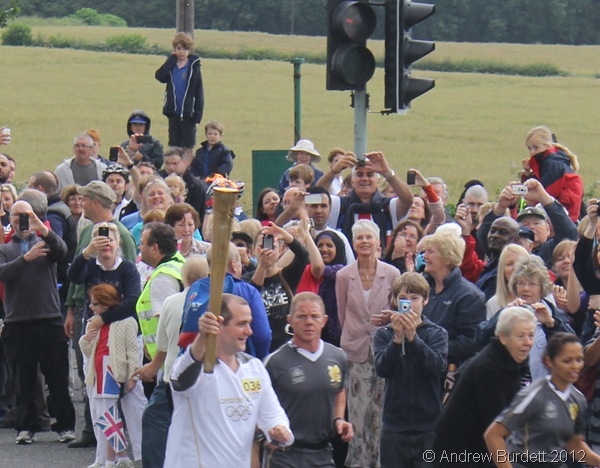 GREEN AND PLEASANT: The Torch effectively ran the length of Pinkney's Farm, seen just behind this crowd. (IMG_8825_ARB)