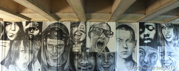 MANY FACES: This mural, under the A443 road bridge by Windsor Leisure Centre, was completed only yesterday. (IMG_9530)