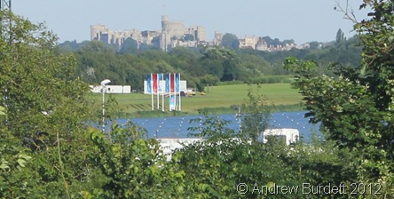 SEEN THROUGH THE TREES: The blue water is from Dorney Lake (or Eton Dorney as its official London 2012 name is) with Windsor Castle in the background. (IMG_9567)