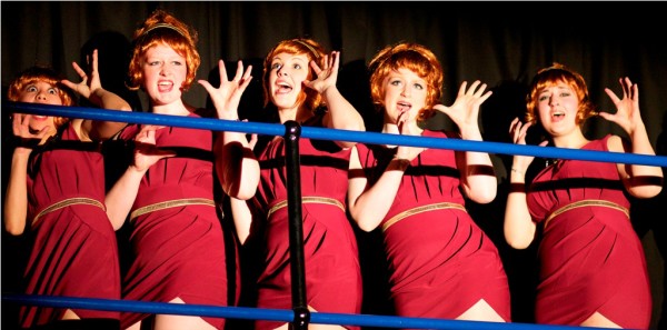 THE CHORUS LINE: Singing girls appear on the balcony around the stage. (IMG_3342_AlexMeade)