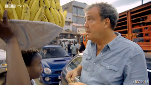 BUY A BANANA - OR TWO: Jeremy Clarkson unwittingly purchased all of this woman's bananas.