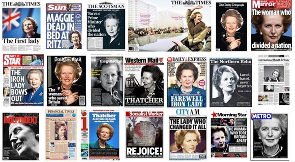 MAGGIE MONTAGE: The front pages on the morning after Thatcher's death.