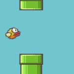 A screenshot from the Flappy Bird game.