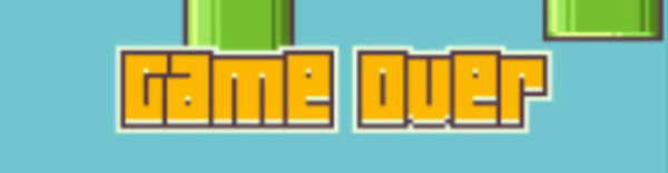 A screenshot of the "Game Over" screen on 'Flappy Bird'.