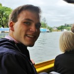 Andrew Burdett in the Windsor Duck Tours vehicle, on the River Thames.
