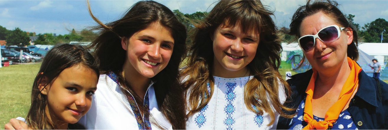 Guides from Ukraine - dressed in traditional national dress - at WINGS2014 on Wednesday.