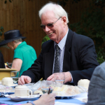 Ian Gilchrist enjoying the atmospher of the vicarage garden party.