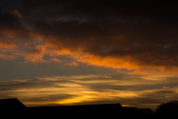 Sunset, seen from the Waddesdon Manor car-park.