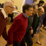 Peter Goford, Richard Burdett, Gerry Knight, and Roger Bevitt all danced the ceilidh with their wives.