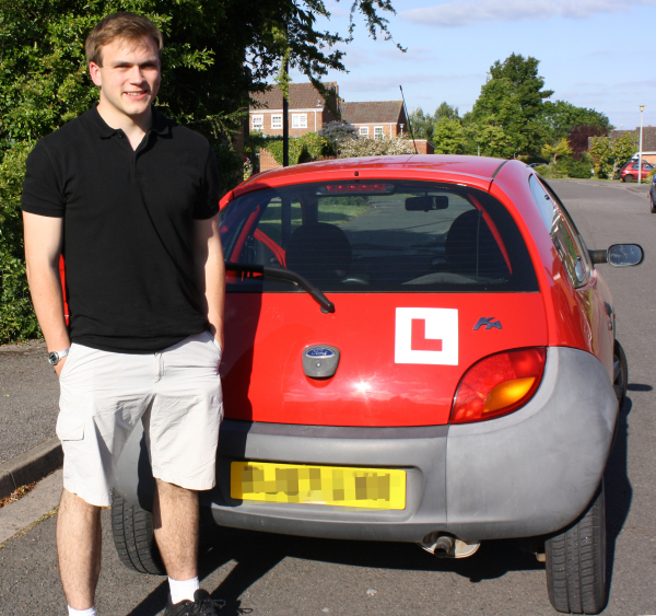 Andrew Burdett with the family car.