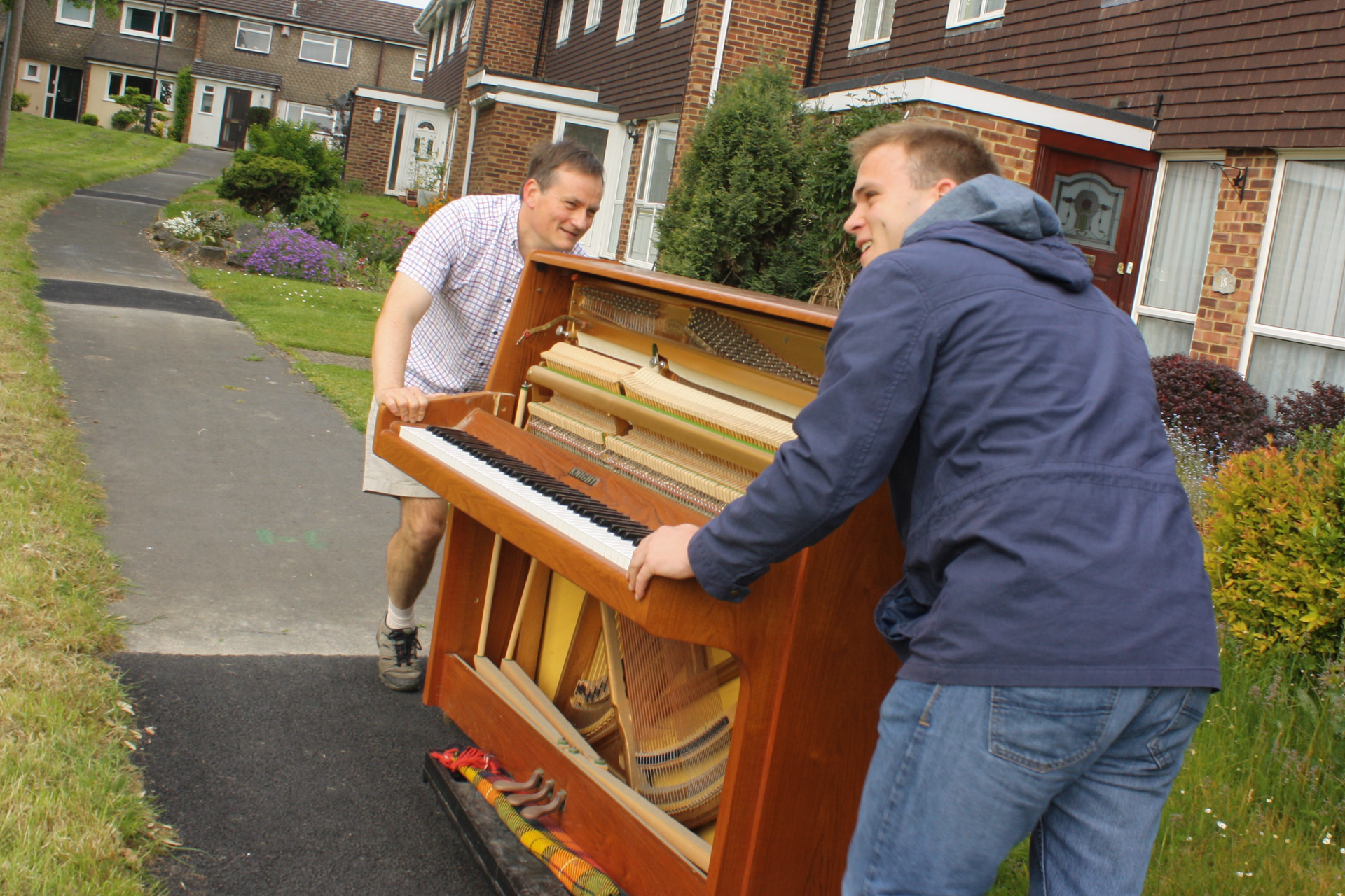 Moving the instrument would have been virtually impossible, were it not for a handy trolley, leant to us for the job.