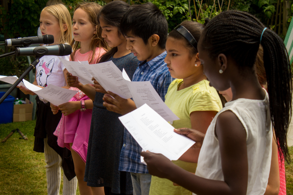 Singers from St Luke's School sang at the event.