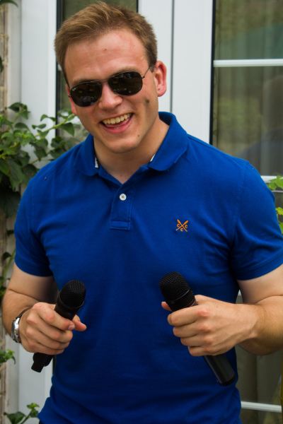 Andrew Burdett enjoyed his day controlling the sound system, playing music and providing a commentary to the day's events.