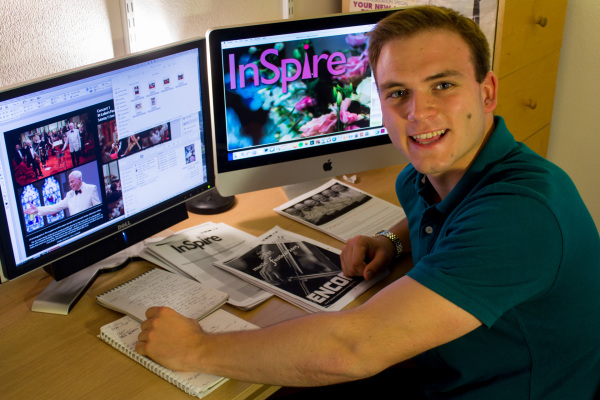 Andrew Burdett putting the finishing touches to his thirteenth (and final) edition of InSpire magazine.