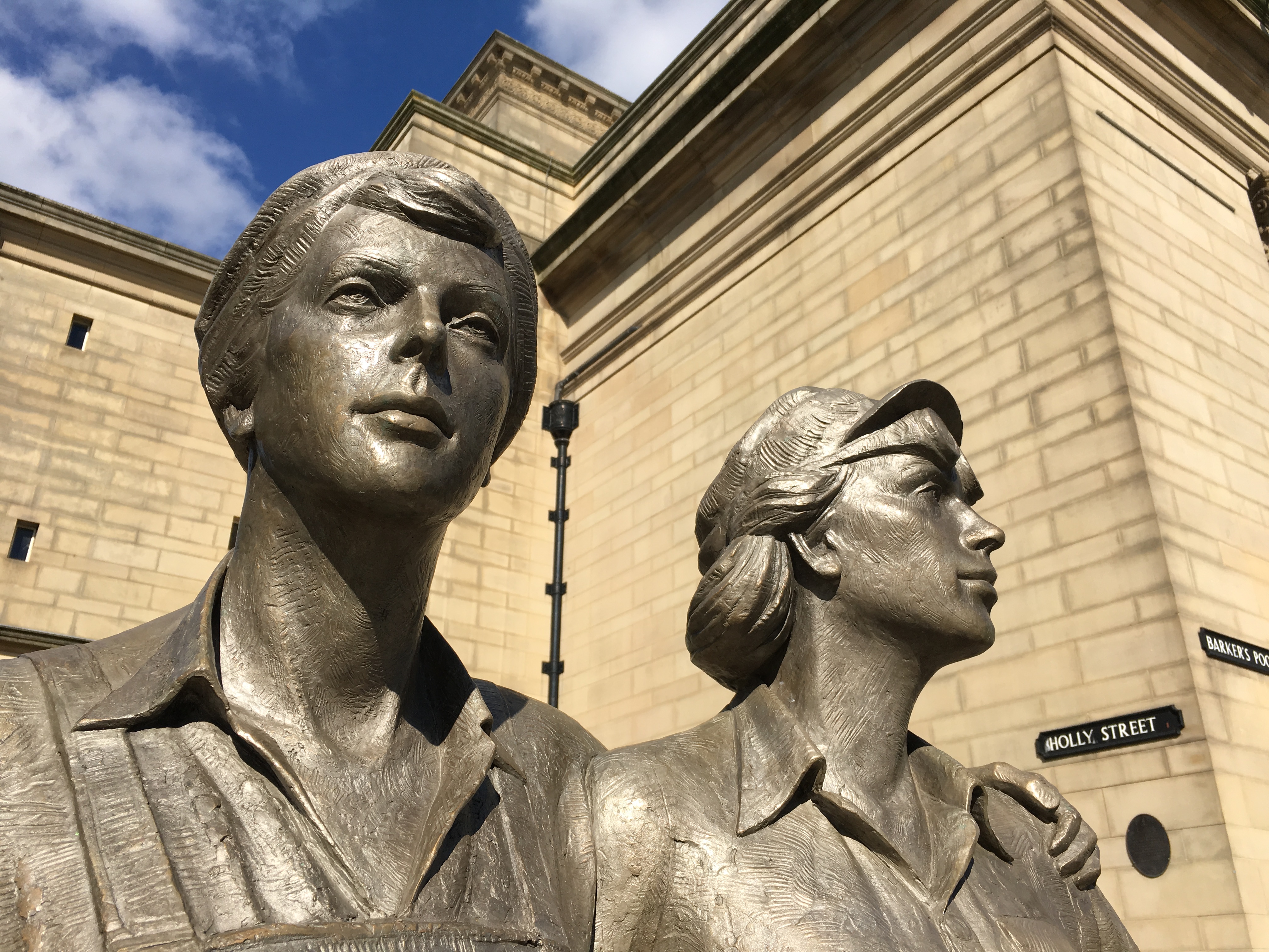The bronze statue built to honour Sheffield's women metalworkers, to whom 'Operation Crucible' makes brief mention.