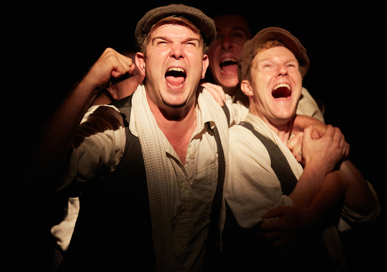 Kieran Knowles as Tommy and Paul Tinto as Phil in Operation Crucible at Sheffield Theatres.